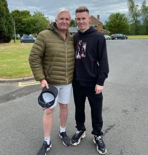 Dean Henderson with his father.