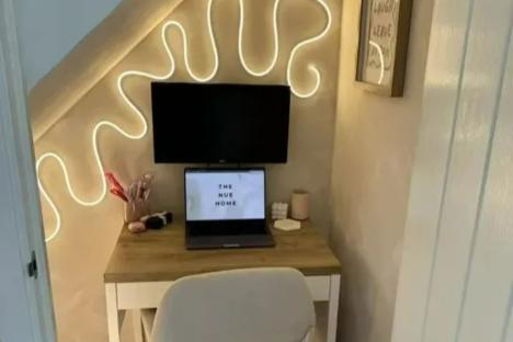 We transformed the wasted space under my stairs into a stylish tiny office – it was so easy to do and it looks so cosy