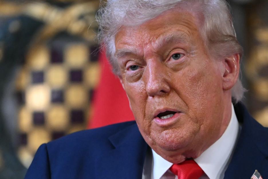 Donald Trump speaking at a joint press conference.