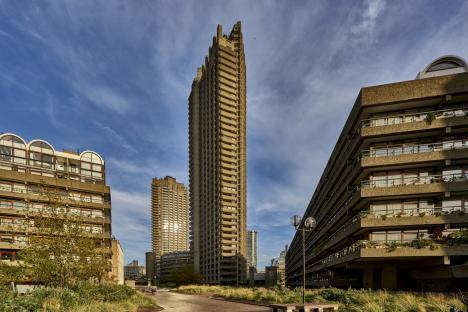 An example of Brutalist architecture, The Barbican Center in East Central London England UK