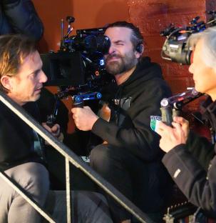 Bradley Cooper on the set of