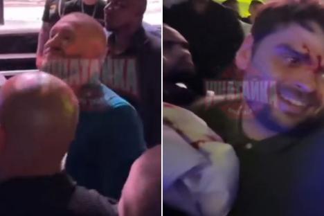Shock scene as fan appears to try ATTACK Conor McGregor at bare-knuckle fight in Dubai before being bloodied by security