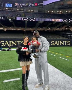 Family at a New Orleans Saints game.