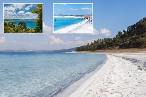 Beautiful lake called the ‘Turkish Maldives’ with clear blue waters and crystal-white islets
