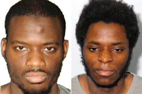 An image collage containing 2 images, Image 1 shows Mugshot of Michael Adebolajo, Image 2 shows Mugshot of Michael Adebowale