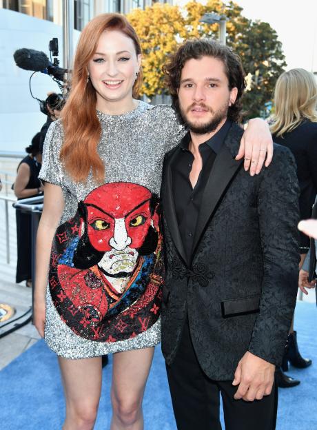 Sophie Turner and Kit Harington at the Game of Thrones season seven premiere.