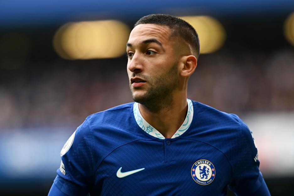Hakim Ziyech of Chelsea looks on during a Premier League match.