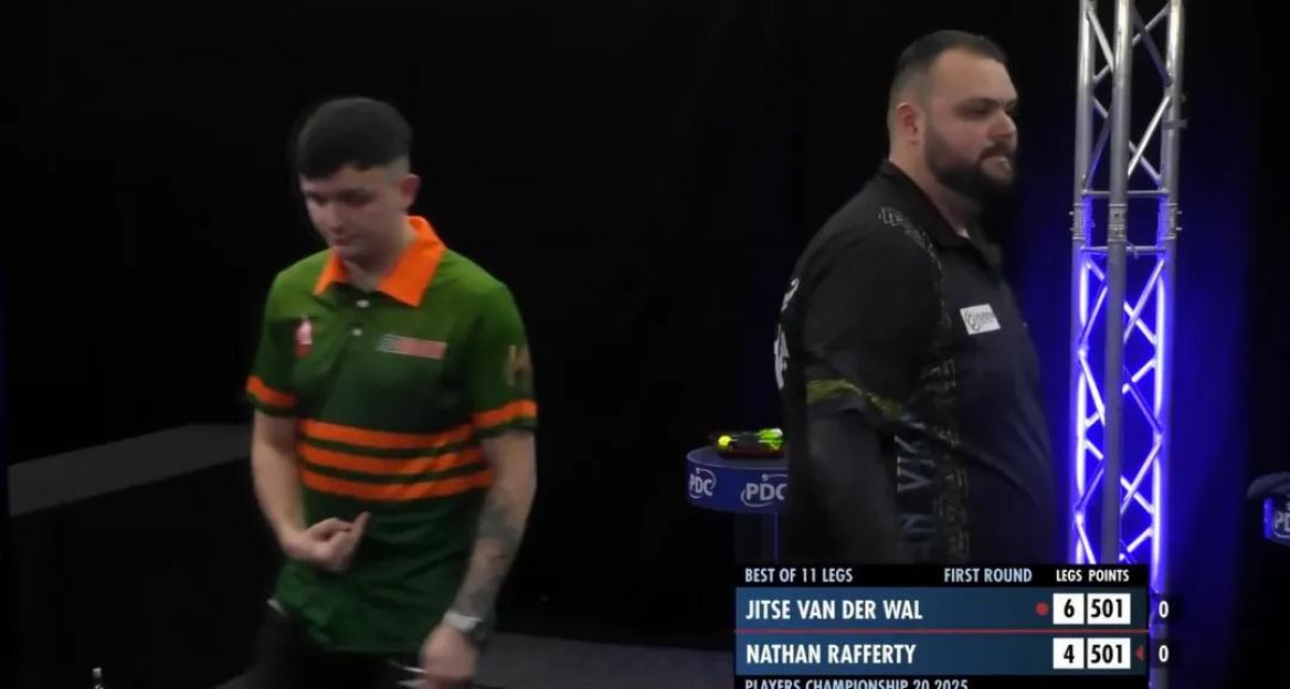 ‘Like swearing at school so teacher can’t see’ say fans as darts star’s X-rated gesture caught on live TV