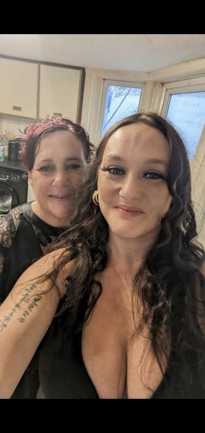 Photo of two women in a kitchen.