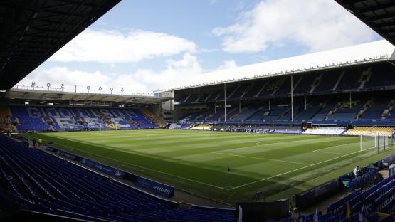 Goodison Park stadium in Liverpool, England.