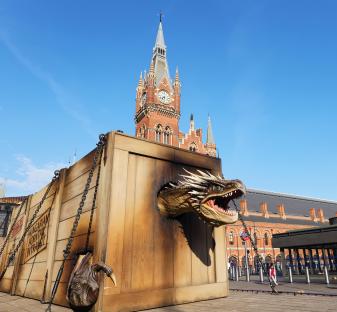 Giant 25ft-long Harry Potter dragon stuns onlookers as it roars through London’s streets