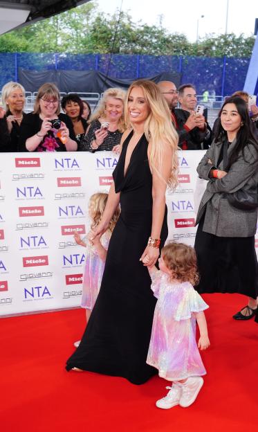 Stacey Solomon with her daughters Rose and Belle at the National Television Awards.