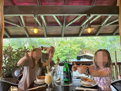 Hannah Spearritt with her children in Costa Rica.