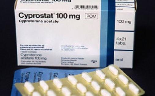 Cyprostat 100 mg Cyproterone acetate pills and box.