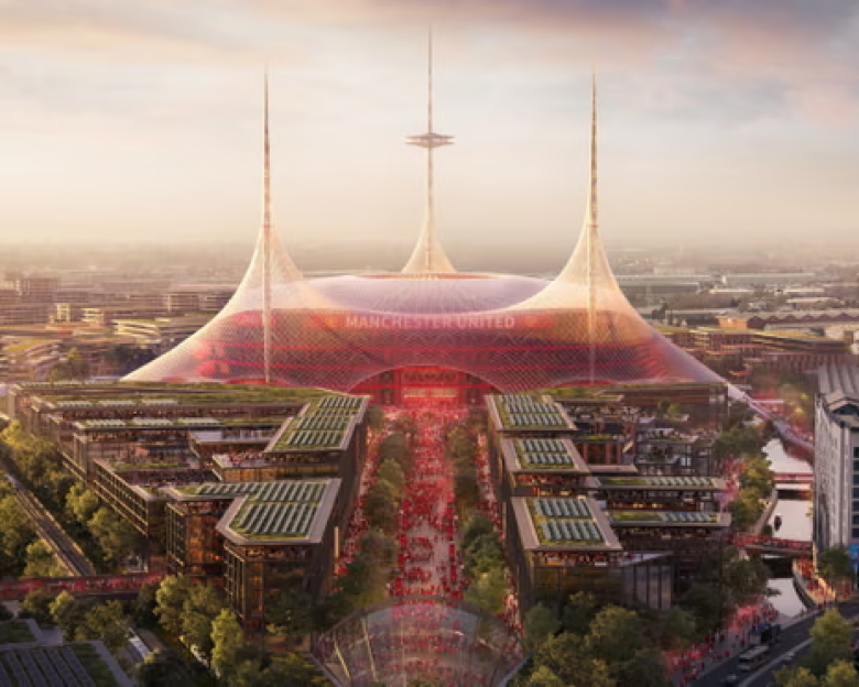 Illustration of Manchester United's proposed new stadium.