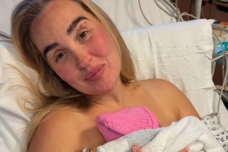 Ex on the Beach star reveals newborn’s adorable name as she introduces daughter to siblings Ocean, Elvis and Peach