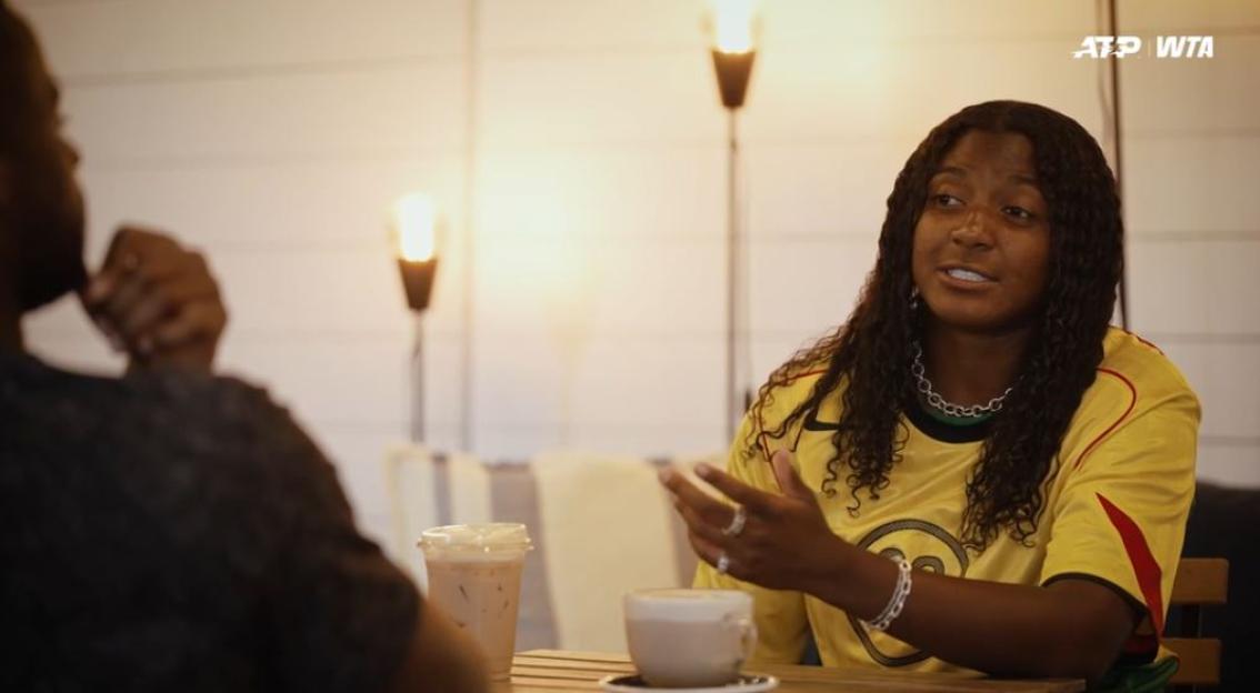 Hailey Baptiste and Frances Tiafoe in conversation.