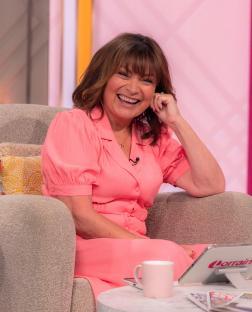 Lorraine Kelly on the set of her TV show.