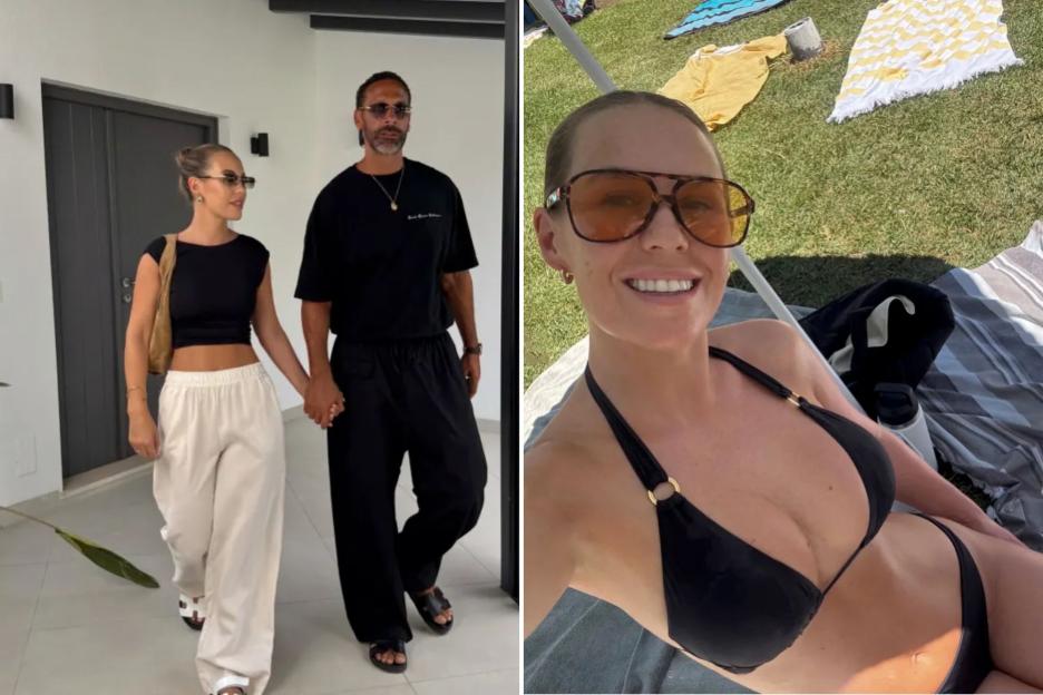 Kate Ferdinand shows off incredible figure in a black bikini as she enjoys holiday with husband Rio