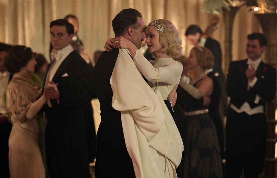 James Purefoy and Bessie Carter dancing in "Outrageous".