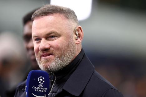 Wayne Rooney at a UEFA Champions League match.