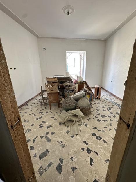 Interior of a room under renovation.
