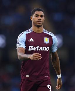 Marcus Rashford of Aston Villa during a Premier League match.