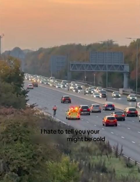 Baffling Scene: Food Delivery Cyclist Weaves Through M4 Rush Hour Traffic, Draws Police Ire