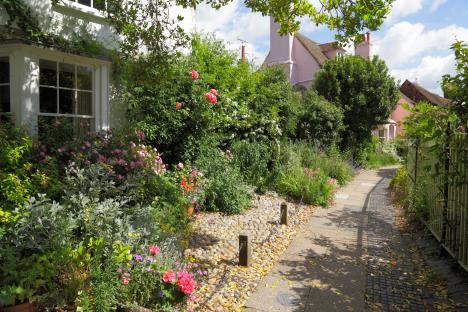 A flower-lined path in Rye, East Sussex.