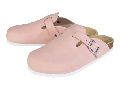 Pair of pink clogs.
