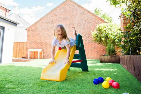 Safety warning issued to parents over kids using garden slides and trampolines during hot weather 