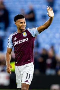Aston Villa's Ollie Watkins waves to fans.