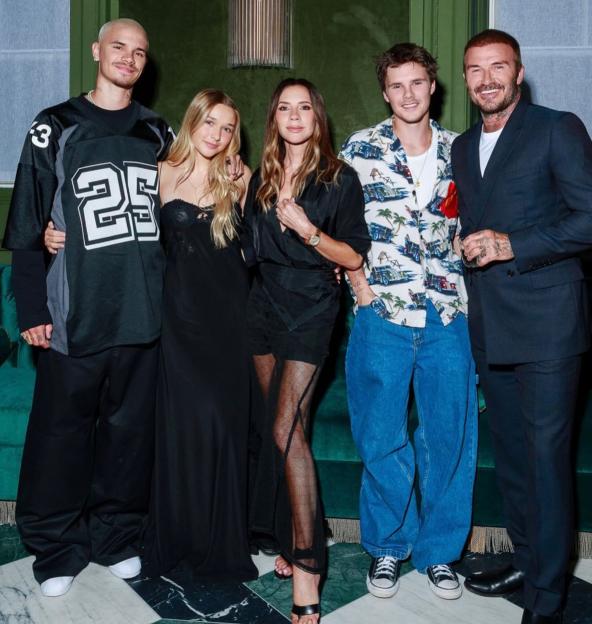 The Beckham family at Romeo's birthday party.