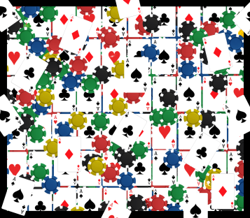 Illustration of playing cards and poker chips.
