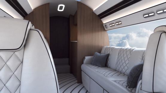Interior of the Otto Aviation Phantom 3500 aircraft.