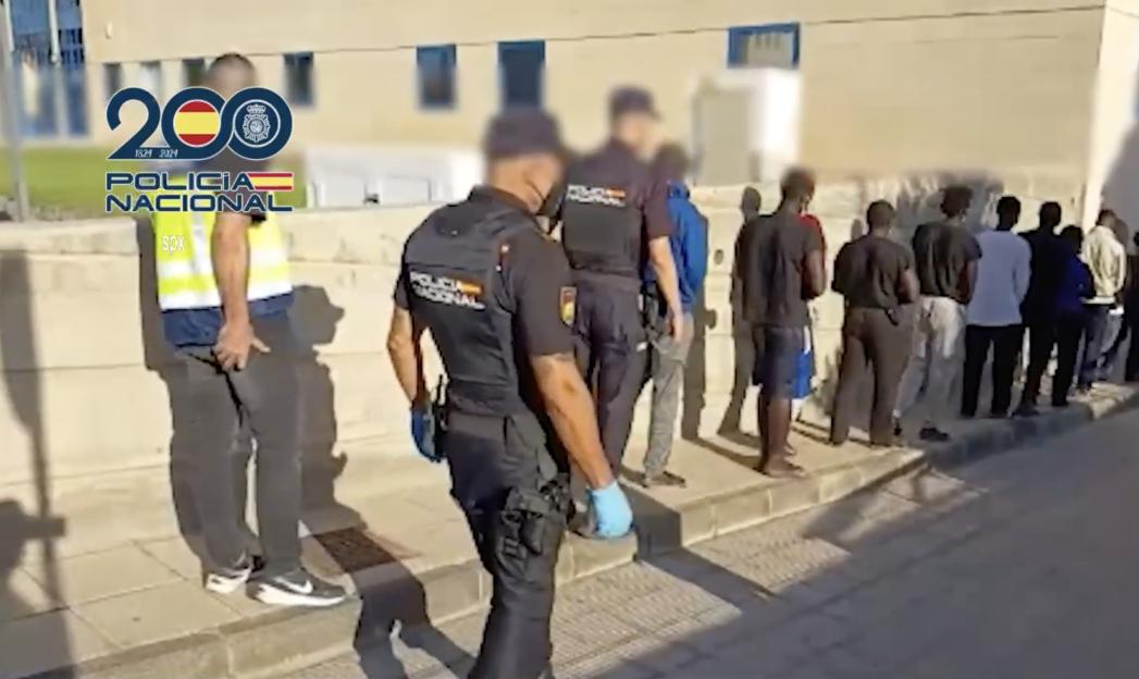 Migrant arrest by Spanish police.