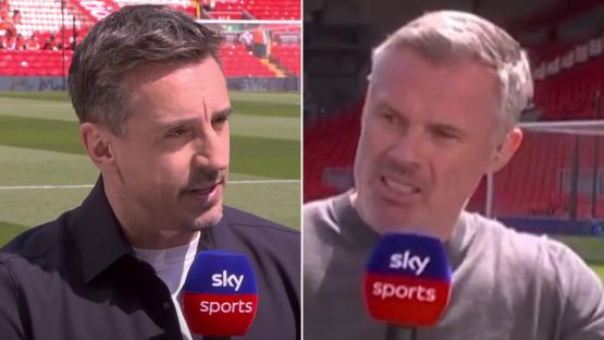 ‘You tipped them’ – Jamie Carragher in huge row with Gary Neville over Arsenal title prediction and striker claim