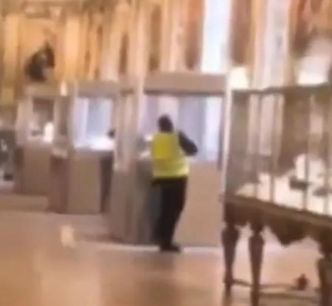 Thief cutting through window