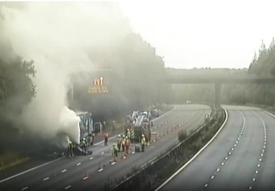 Major motorway closed after lorry fire sparking huge delays for thousands of drivers