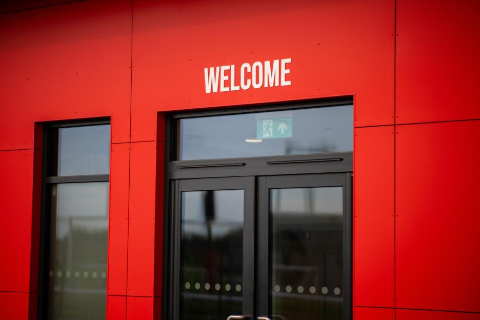 General view of the Carrington Training Ground building in Manchester.