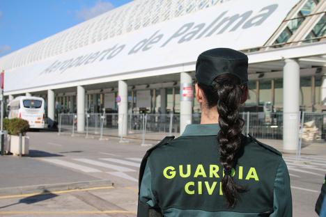 A Guardia Civil officer at Palma Airport.