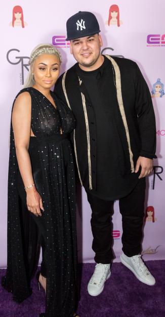 Rob Kardashian and Blac Chyna at her Blac Chyna Birthday Celebration.