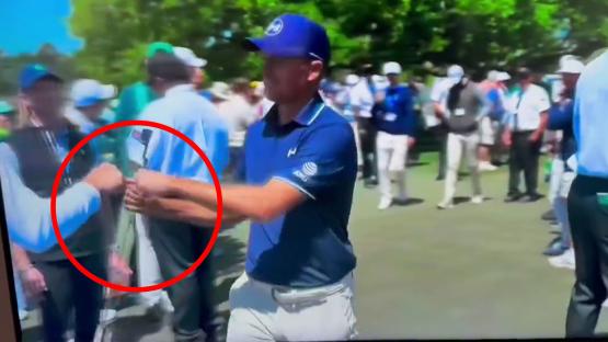 Eagle-eyed Masters fans spot hilarious moment Jordan Spieth accidentally whacks unlucky patron in the privates
