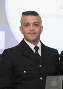 PC Lorne Castle, a dismissed Dorset Police officer, in uniform.