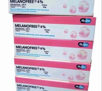 Photo of four boxes of Melano moisturizer cream.