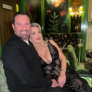 Helen Flanagan and her date at The Ivy.