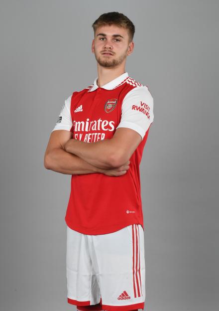 Billy Vigar of Arsenal poses during an Arsenal U21 photocall.