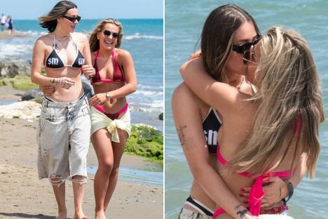 Demi Sims and her Made In Chelsea star girlfriend can’t keep their hands off each other on Costa del Sol getaway