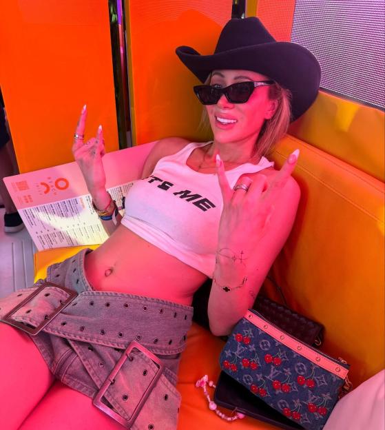Olivia Attwood at a party in Ibiza.