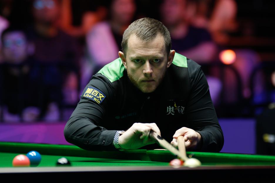 Mark Allen of Northern Ireland playing snooker.